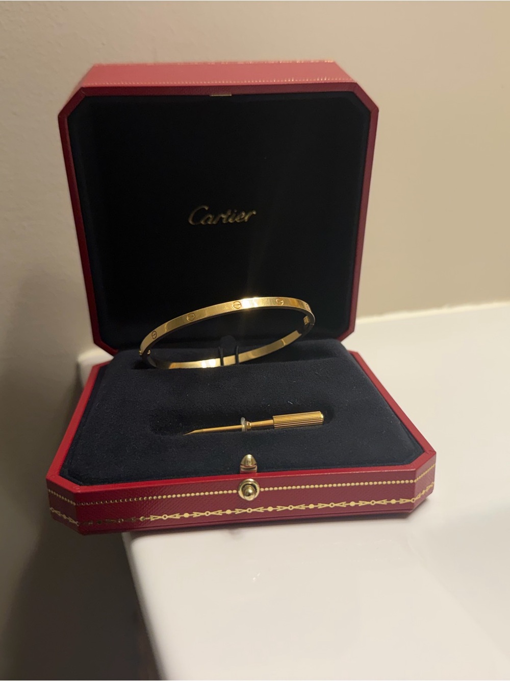 Cartier small Gold Bracelet with box size 19 - Picture 5 of 7